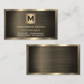 Donkere metalen goud | Korte textuur Visitekaartje (Voorkant / Achterkant)