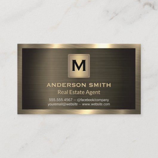Donkere metalen goud | Korte textuur Visitekaartje (Voorkant)