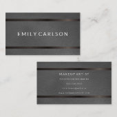 Donkere metalen leder visitekaartje (Voorkant / Achterkant)