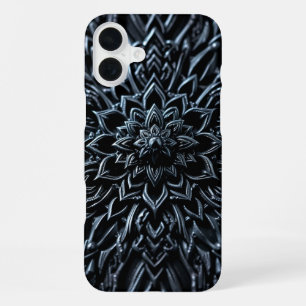 Donkere metalen mandala iPhone 16 plus hoesje