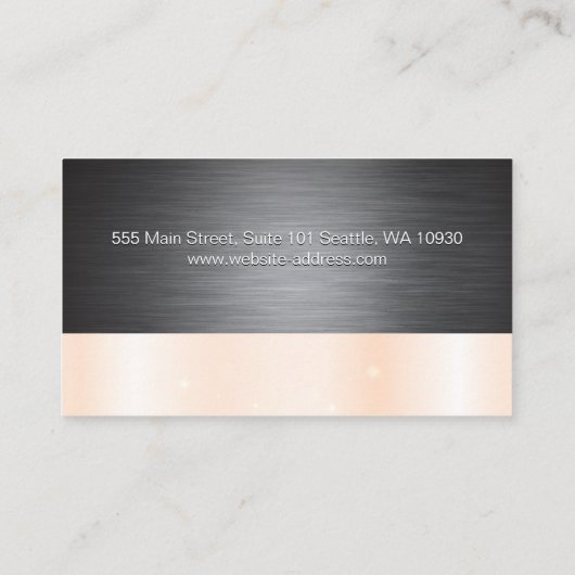 Donkere metalen textuur | Glans Visitekaartje (Achterkant)