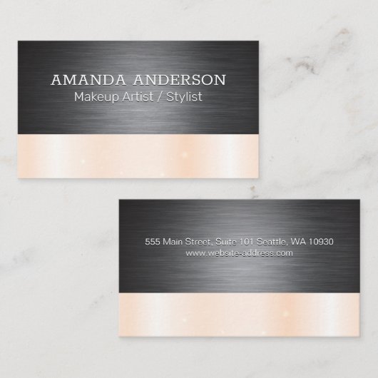 Donkere metalen textuur | Glans Visitekaartje (Voorkant / Achterkant)