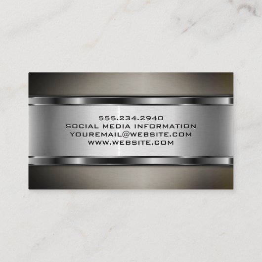 Donkere Metallic Visitekaartje (Achterkant)