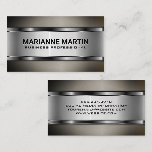 Donkere Metallic Visitekaartje (Voorkant / Achterkant)