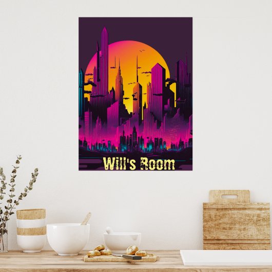 Donkere metropolis tiener/Kind kamer Poster (Keuken)