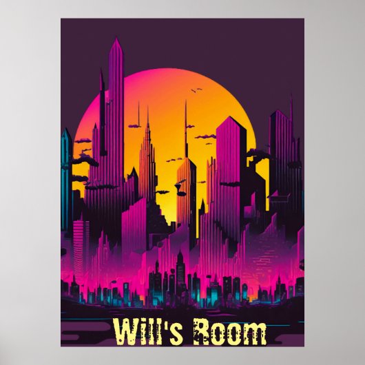 Donkere metropolis tiener/Kind kamer Poster (Voorkant)