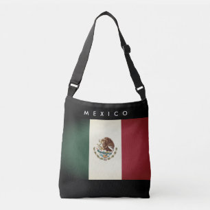 Donkere Mexicaanse vlag, aangepaste crossbody bag Tas