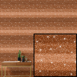 Donkere Mid Lichtbruine Strepen met Sparkle Stars Behang