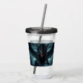 Donkere, middeleeuwse draak acryl drinkbeker (Achterkant)