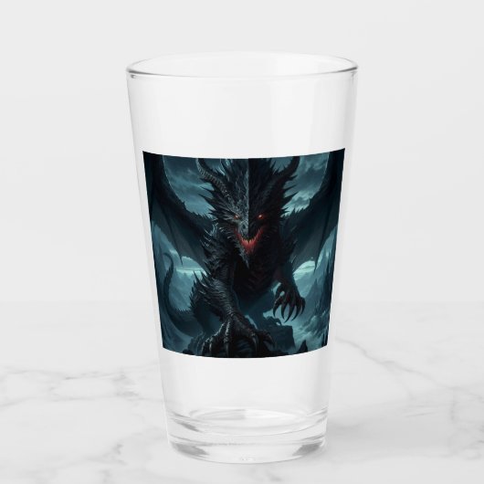 Donkere, middeleeuwse draak glas (Voorkant)