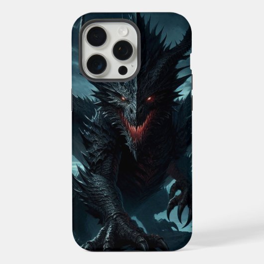 Donkere, middeleeuwse draak iPhone hoesje (Achterkant)