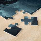 Donkere, middeleeuwse draak  legpuzzel (Zijkant)