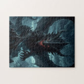 Donkere, middeleeuwse draak  legpuzzel (Horizontaal)