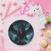 Donkere, middeleeuwse draak papieren bordje (Feest)