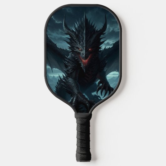 Donkere, middeleeuwse draak pickleball paddle (Voorkant)