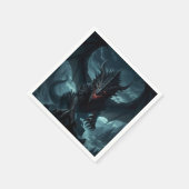 Donkere, middeleeuwse draak servet (Hoek)