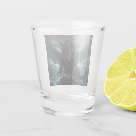 Donkere, middeleeuwse draak shot glas (Achterkant)