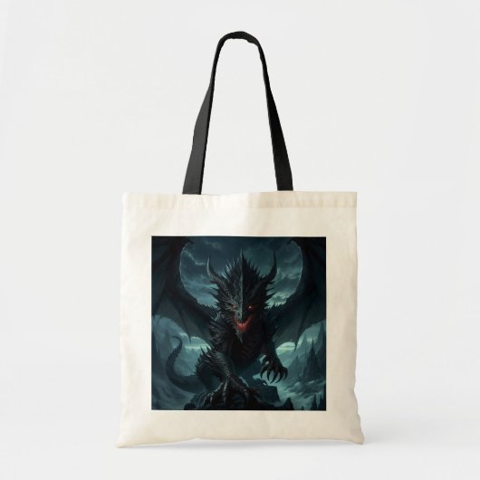 Donkere, middeleeuwse draak tote bag (Voorkant)