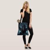 Donkere, middeleeuwse draak tote bag (Op model)