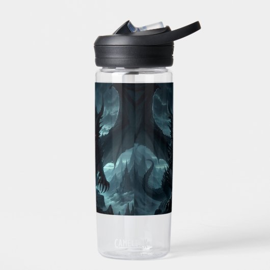 Donkere, middeleeuwse draak waterfles (Links)