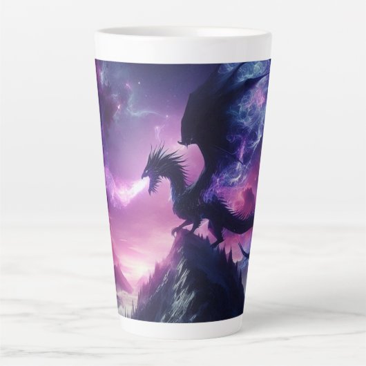 Donkere, middeleeuwse eterische draak latte mok (Voorkant)