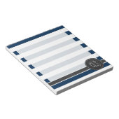 Donkere Midnight Blue Stripes; Retro Chalkboard Notitieblok (Schuin)