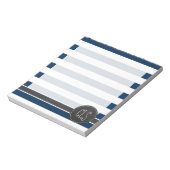 Donkere Midnight Blue Stripes; Retro Chalkboard Notitieblok (Linkerzijde)