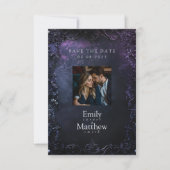 Donkere Midnight Gothic Elegance bruiloft Save The Date (Voorkant)