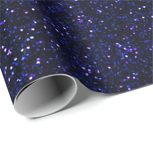 Donkere Midnight Indigo Blue Glitter Cadeaupapier (Rol Hoek)