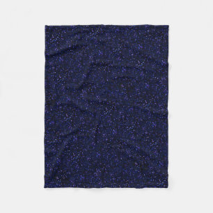 Donkere Midnight Indigo Blue Glitter Fleece Deken