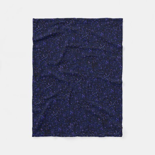 Donkere Midnight Indigo Blue Glitter Fleece Deken (Voorkant)