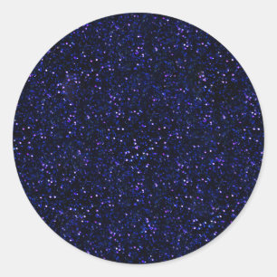Donkere Midnight Indigo Blue Glitter Ronde Sticker