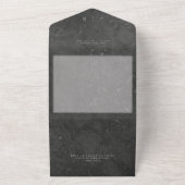 Donkere minimale moderne QR-code All In One Uitnodiging (Buitenkant)