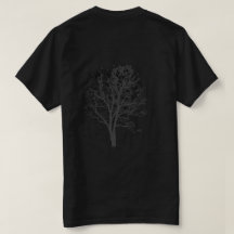 Donkere Minimalistische Boom T-Shirt voor Mannen