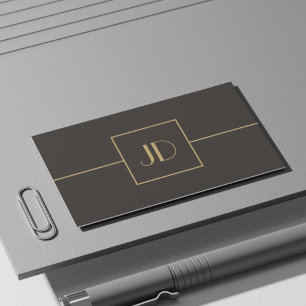 Donkere Minimalistische Elegante Monogram Advocaat Visitekaartje