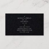 Donkere minimalistische elegantie zwart visitekaartje (Achterkant)