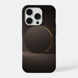 Donkere Minimalistische Gouden Cirkel Abstract Lux iPhone 15 Pro Case