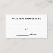 Donkere, minimalistische, professionele Visitekaar Afsprakenkaartje (Achterkant)