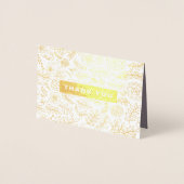 Donkere Mocha Goud Bloemen Dank u Bruiloft Folie Kaarten (Voorkant)