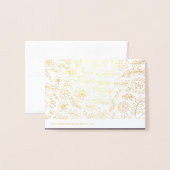 Donkere Mocha Goud Bloemen Dank u Bruiloft Folie Kaarten (Met envelop)