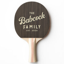 Donkere Moderne Hout Retro Familienaam & Jaar