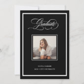 Donkere moderne lijst | Foto en elegante script gr Aankondiging (Voorkant)