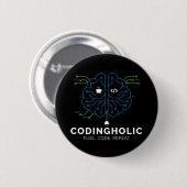 Donkere Modus Coder Knop Nerd Geek Tech Speld Swag Ronde Button 5,7 Cm (Voorkant /achterkant)