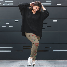 Donkere modus Fox Cartoon Leggings