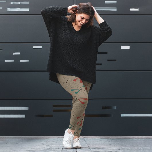 Donkere modus Fox Cartoon Leggings