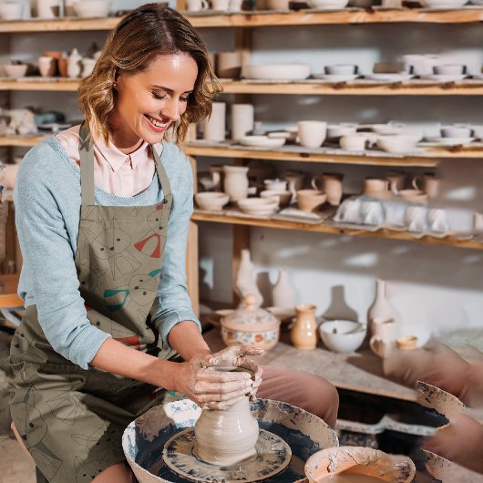 Donkere modus Fox Cartoon Schort