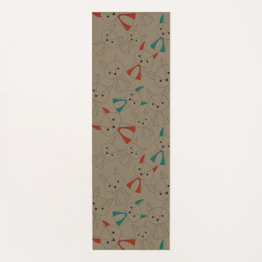 Donkere modus Fox Cartoon Yogamat (Voorkant)