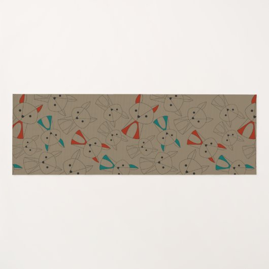 Donkere modus Fox Cartoon Yogamat (Voorkant (horizontaal))