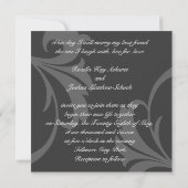 Donkere Monogram Blauwgroen uitnodiging tot huweli (Achterkant)