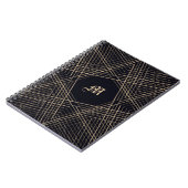 Donkere monogram geometrische ster gotische stijlv notitieboek (Linkerzijde)